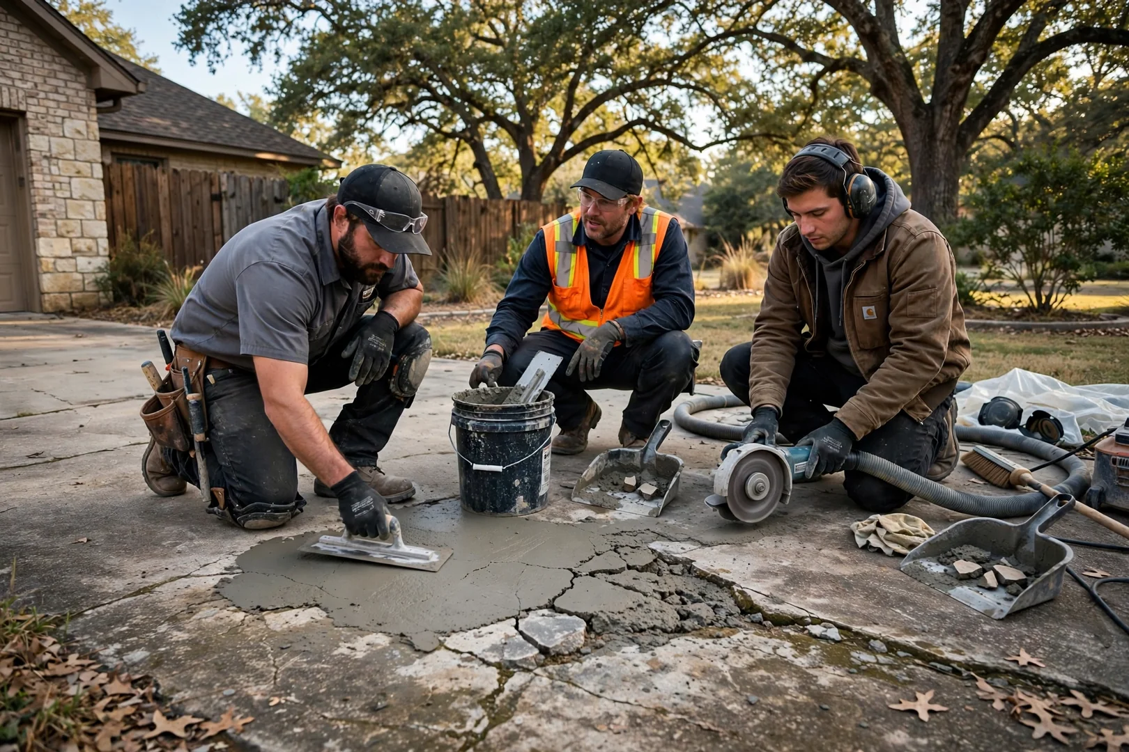 Highland Village Premier Concrete Contractors team completing a Concrete service visit in Highland Village, TX