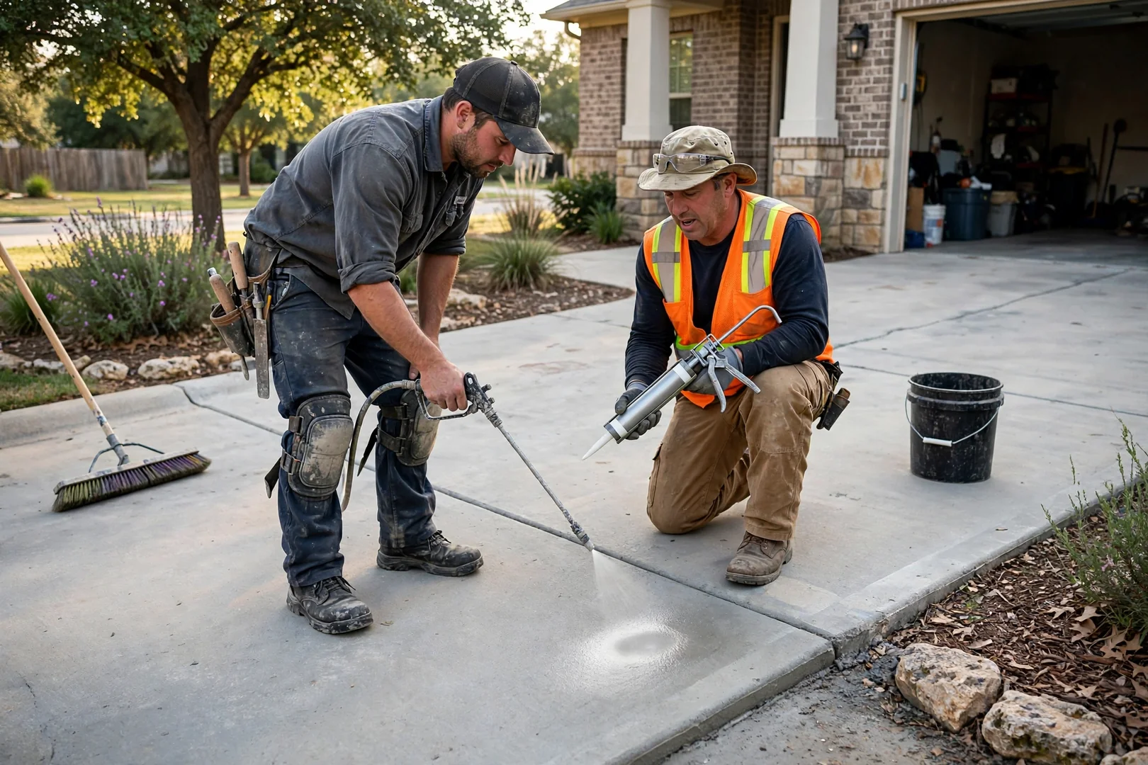 Finished Concrete system setup by Highland Village Premier Concrete Contractors